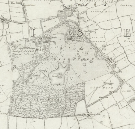 Rise Park from OS 1st edition 6" map, surveyed 1852. National Library of Scotland CC-BY-NC-SA