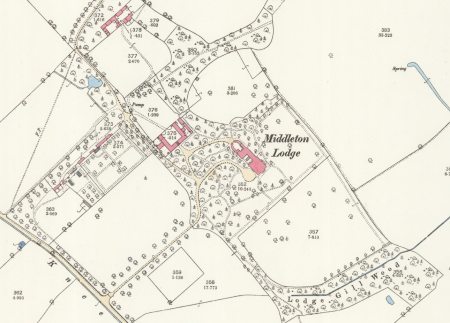 Middleton Lodge from OS 25" 1st edition, surveyed 1892. National Library of Scotland CC-BY-NC-SA