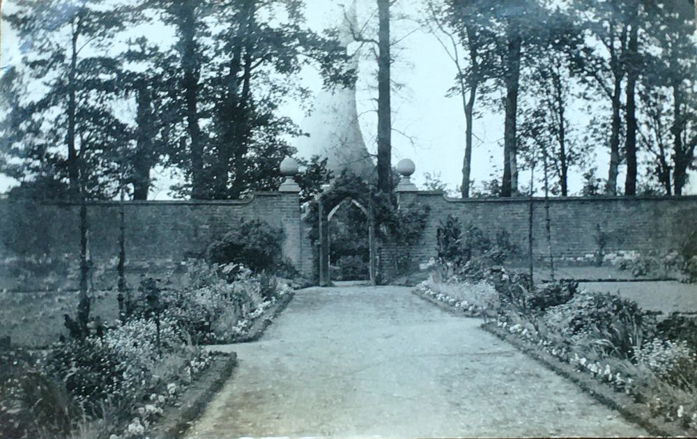 Postcard of walled garden