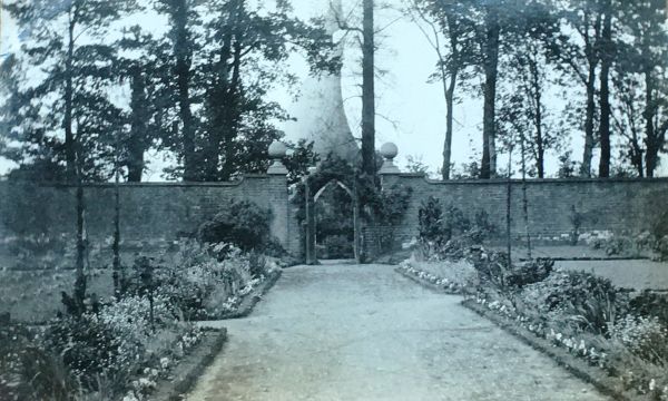 Postcard of walled garden