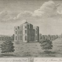 The South-East & West aspect of Grimston Hall, the Seat of Thomas Grimston Esq by James Basire, c. 1784. British Library: Maps K.Top.45.22.