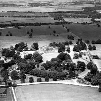 Figure 31. Aerial photograph of Woolley Hall with the park beyond (looking north) c. 1950s-1960s. Reproduced with the permission of Wakefield Council Libraries Photographic Collection.