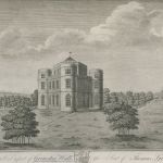 The South-East & West aspect of Grimston Hall, the Seat of Thomas Grimston Esq by James Basire, c. 1784. British Library: Maps K.Top.45.22.