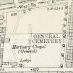 Lister Road cemetery from OS 25" revised edition (1905), published 1907. National Library of Scotland CC-BY-NC-SA